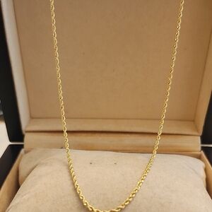 14kt Gold Rope Chain Necklace - 16' Elegant Women’s Jewelry